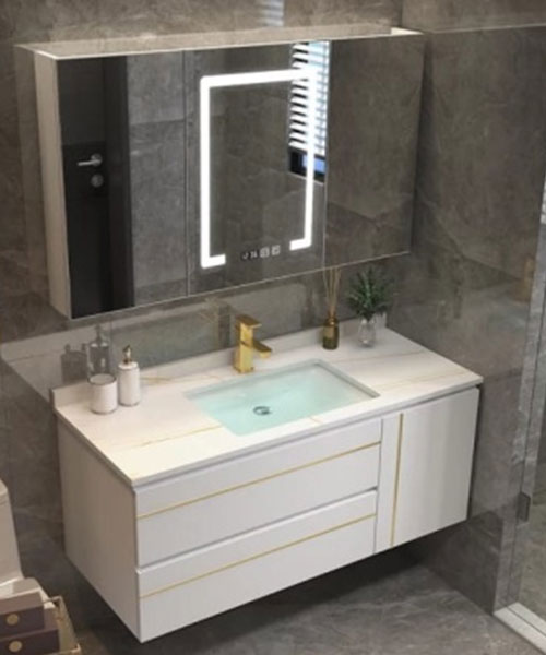 White Solid Surface Vanity
